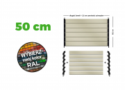 Żaluzje tarasowe ALUMINIOWE MALOWANE + uchwyty kolor do wyboru | długość desek 50 cm