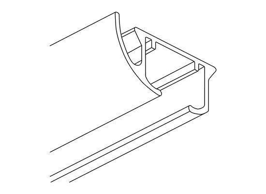   White single aluminum rail - set ZS-150 kopia