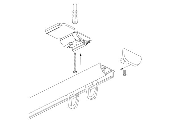 Gray aluminum single rail - set ZS-100 kopia