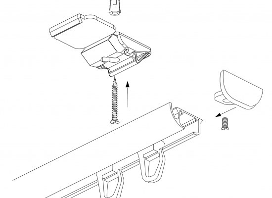 Double gray aluminum rail - set ZS2-100 kopia