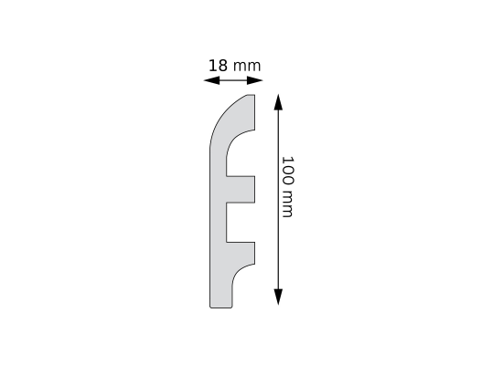Listwa polistyrenowa 100 x 16 Creativa lakierowana na srebno RAL 9006 LPC-19SREBNA