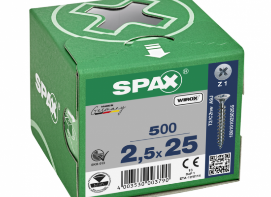 Wkręt do boazerii SPAX 2,5 x 25mm, Wirox Z51, 500 sztuk