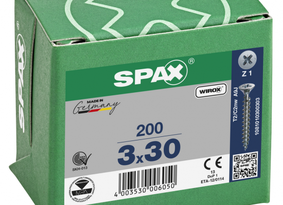 Wkręt do boazerii SPAX 3,0 x 30 mm, Wirox Z51, 200 sztuk