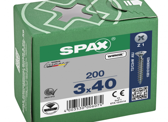 Wkręt do boazerii SPAX 3,0 x 40 mm, Wirox Z51, 200 sztuk