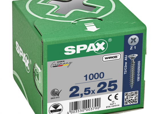 Wkręt do boazerii SPAX 2,5 x 25mm, Wirox Z51, 1000 sztuk