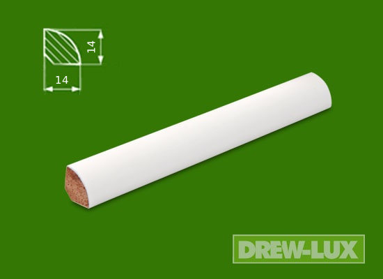 Ćwierćwałek drewniany biały -malowany 14 x 14 RAL 9003