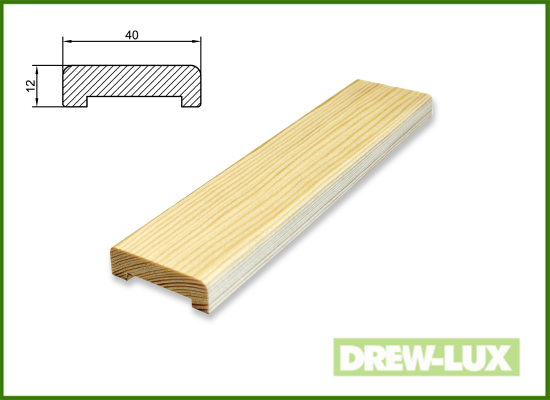 Opaska drzwiowa sosnowa 4,0 x 1,2 - z podcięciem