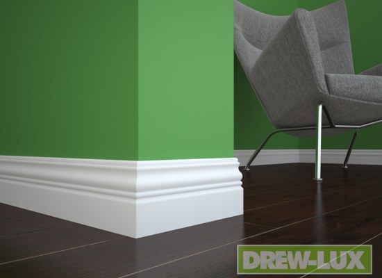 Listwa przypodłogowa MDF biała lakierowana  - 100 x 19 PLUS – wilgocioodporna - długość 2,62m