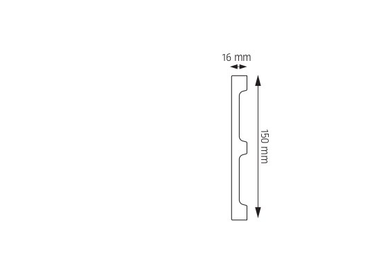 Skirting boards white painted from extruded polystyrene 160*25 kopia