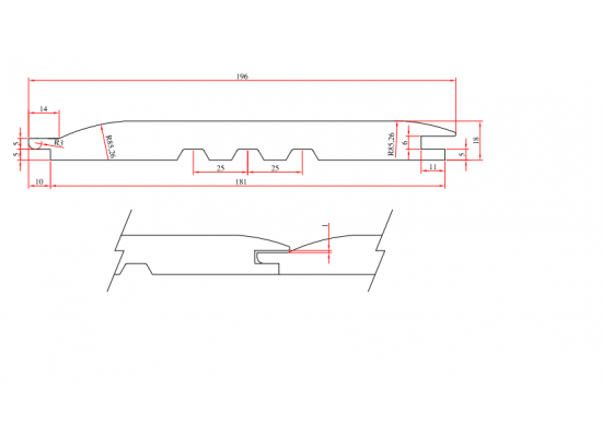Wainscoting, panel, half-beam, facade, soffit - spruce 196 x 18/4.8 humidity approx. 16-18% kopia