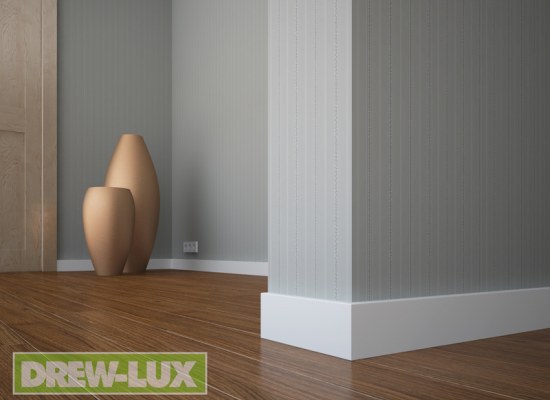 Listwa przypodłogowa drewniana sosnowa biała- lakierowana 80 x 16 RAL 9003 /KRÓTKA (1-1,7 mb)