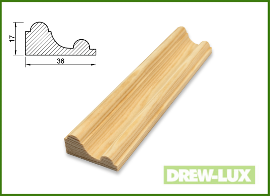 Listwa rzeźbiona / opaska sosna 3,6 x 1,7