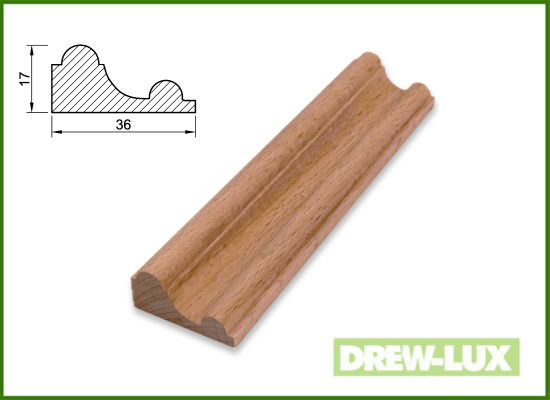Listwa rzeźbiona / opaska buk 3,6 x 1,7