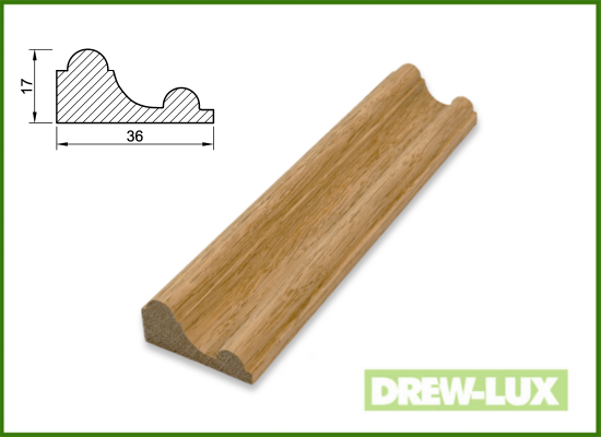 Listwa rzeźbiona / opaska dąb 3,6 x 1,7