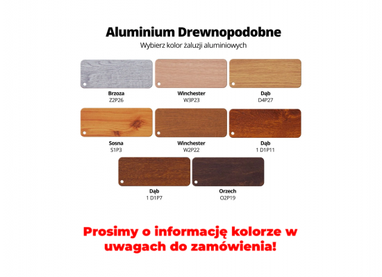 Żaluzje tarasowe ALUMINIOWE DREWNOPODOBNE + uchwyty (kolory do wyboru) | długość desek 50 cm