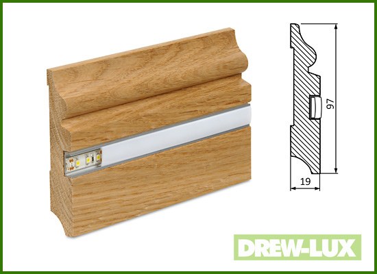 Skirting boards oak 9,7*1,9 LED