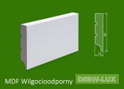 Listwa przypodłogowa MDF biała lakierowana - 80*16 R1 PLUS - wilgocioodporna