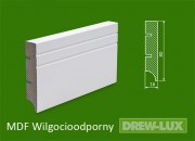 Listwa przypodłogowa MDF biała lakierowana - 80*16 PLUS - wilgocioodporna