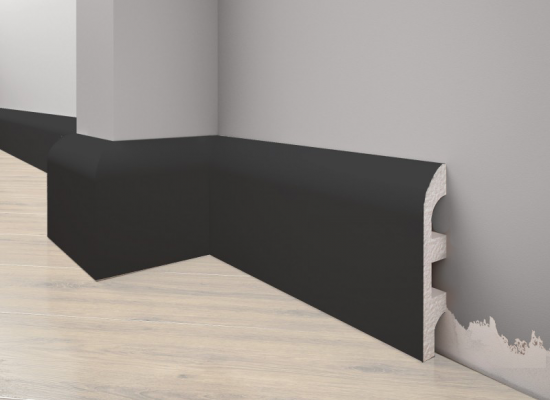 Skirting boards white painted from extruded polystyrene 100*16