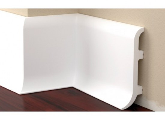 Skirting boards white painted from extruded polystyrene 100*32
