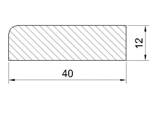 Listwa przypodłogowa  sosnowa 4,0 x 1,2 /KRÓTKA (1-1,7 mb)