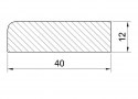 Listwa przypodłogowa  sosnowa 4,0 x 1,2 /KRÓTKA (1-1,7 mb)